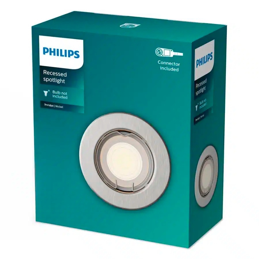 Philips - LED RGBW dimeriuojamas įleidžiamas šviestuvas PERIDOT 1xGU10/6W/230V sidabrinis + nuotolinis valdymas