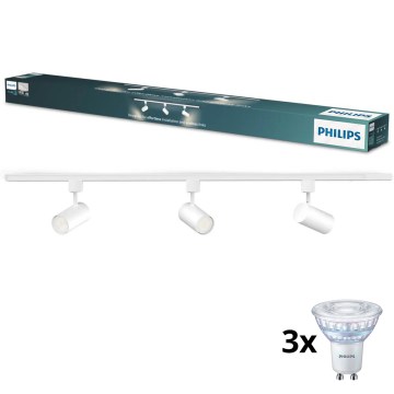 Philips - reguliuojamas LED taškinis šviestuvas bėgelinėje EASYLINK sistemoje 3xGU10/6,2W/230V 2200-2700K 1m baltas