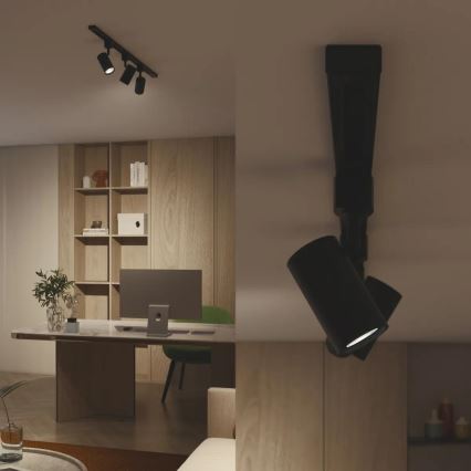 Philips - LED RGBW reguliuojamo ryškumo taškinis šviestuvas bėginėje sistemoje EASYLINK HUE 3xGU10/4,7W/230V 2200-6500K 1m juodas