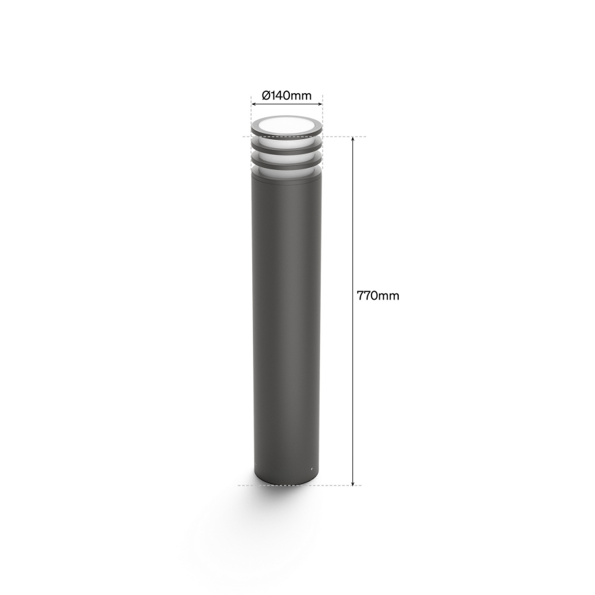 Philips - LED RGB dimeriu reguliuojama lauko lempa Hue LUCCA 1xE27/8,1W/230V 77 cm 1000-20000K IP44