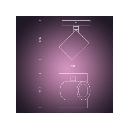 Philips - RGBW LED pritemdomas akcentinis apšvietimas Hue ARGENTA 1xGU10/4,2W/230V 2000-6500K