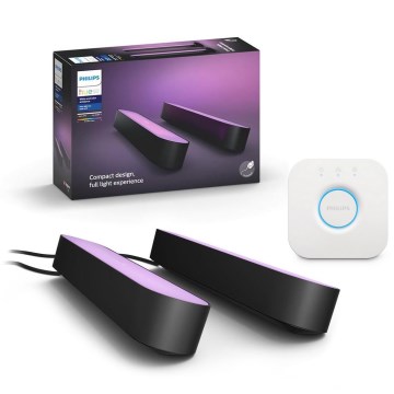 Philips - Rinkinys 2x RGB LED dimeriuojamos stalinės lempos Hue PLAY WACA LED/6W/230V 2000-6500K + Hue bridge