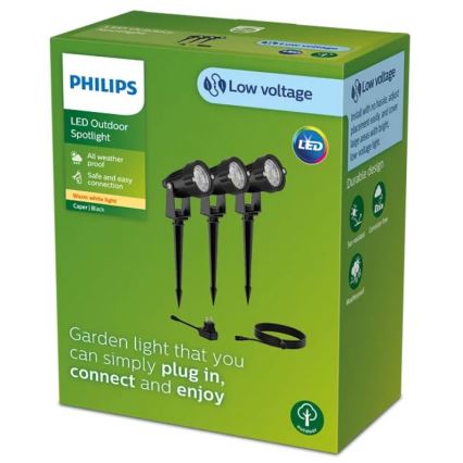 Philips - RINKINYS 3x LED Lauko taškinis šviestuvas CAPER LED/1,5W/24/230V IP44