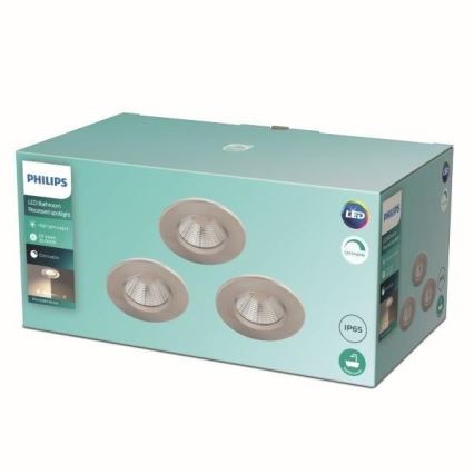 Philips - RINKINYS 3x LED Reguliuojamas bonios šviestuvas  LED/5,5W/230V 2700K IP65