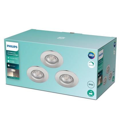 Philips - RINKINYS 3x LED Reguliuojamas vonios šviestuvas DIVE LED/5W/230V IP65