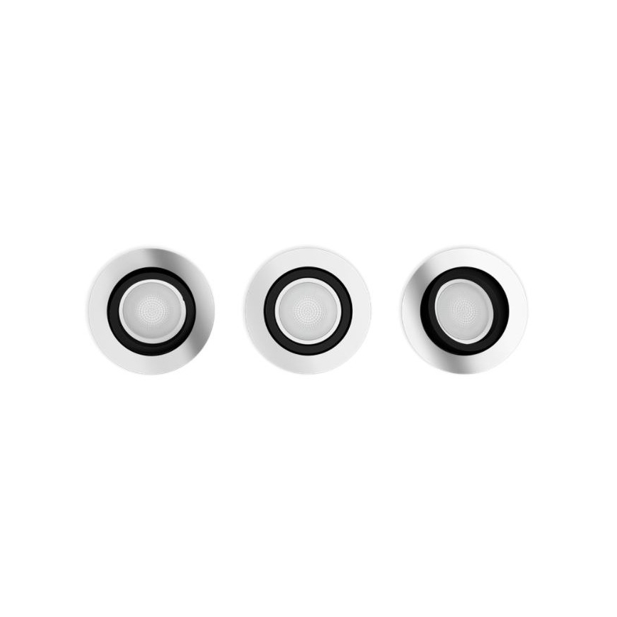 Philips - RINKINYS 3x LED RGB Reguliuojamas įleidžiamas šviestuvas Hue CENTURA 1xGU10/5,7W/230V 2000-6500K