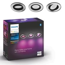 Philips - RINKINYS 3x LED RGB Reguliuojamas įleidžiamas šviestuvas Hue CENTURA 1xGU10/5,7W/230V 2000-6500K