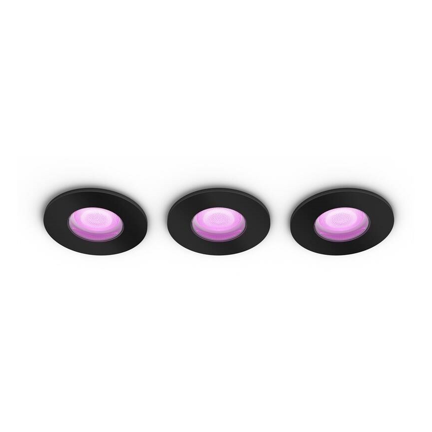 Philips -RINKINYS 3x LED RGBW Reguliuojamas vonios įleidžiamas šviestuvas Hue XAMENTO 1xGU10/5,7W/230V 2200-6500K IP44