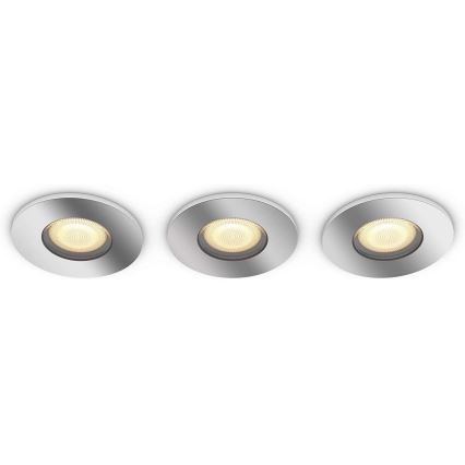 Philips - RINKINYS 3x Reguliuojamas LED vonios šviestuvas Hue ADORE 1xGU10/5W/230V IP44 + VP