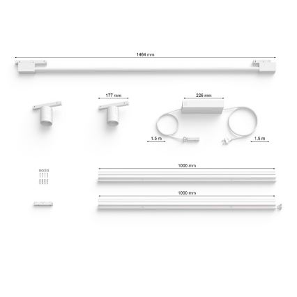 Philips-RINKINYS 3xLED Reguliuojamas akcentinis šviestuvas bėgių sistemai Hue LED/39,9W/230V