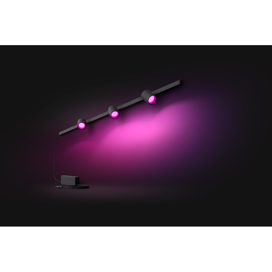 Philips-RINKINYS 3xLED RGB Reguliuojamas šviestuvas bėgių sistemai Hue LED RGB/15,6W/230V