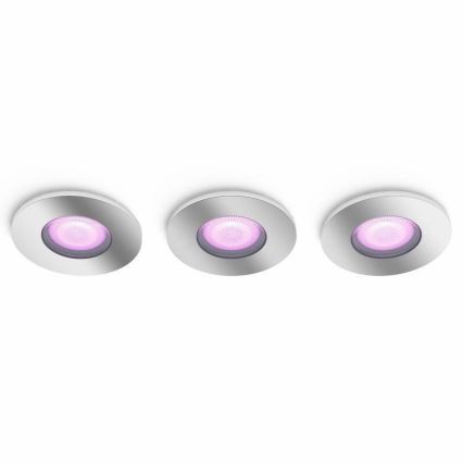 Philips - RINKINYS 3xLED RGB Reguliuojamas vonios šviestuvas Hue XAMENTO 1xGU10/5,7W/230V IP44 2000-6500K