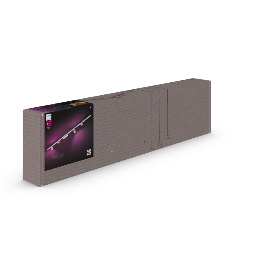 Philips  - RINKINYS 4xLED RGB Reguliuojamas šviestuvas bėgių sistemai Hue PERIFO LED RGB/20,8W/230V 2000-6500K