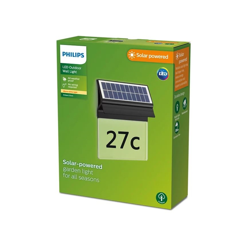 Philips - Saulės energija įkraunamas LED namo numeris ENKARA LED/0,2W/3,7V 1800 mAh IP44