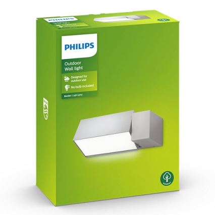 Philips - Sieninis lauko šviestuvas BORDER 1xE27/23W/230V IP44 pilkas