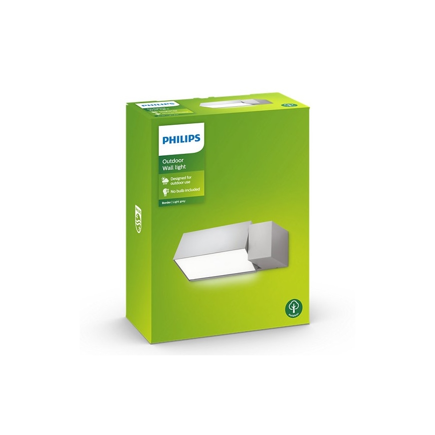 Philips - Sieninis lauko šviestuvas BORDER 1xE27/23W/230V IP44 pilkas