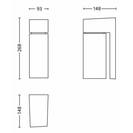 Philips - Sieninis lauko šviestuvas BORDER 1xE27/23W/230V IP44 pilkas