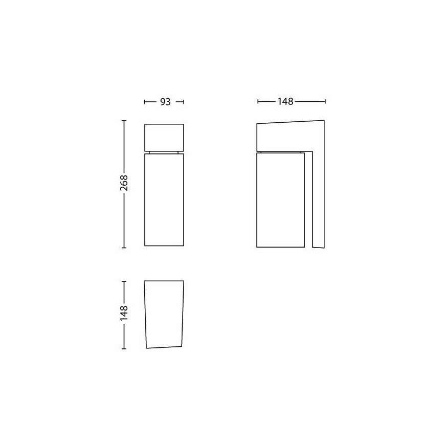 Philips - Sieninis lauko šviestuvas BORDER 1xE27/23W/230V IP44 pilkas