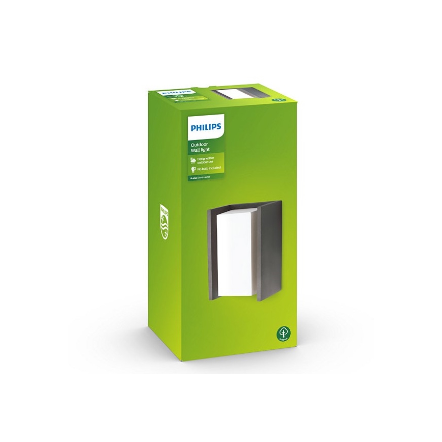 Philips - Sieninis lauko šviestuvas BRIDGE 1xE27/15W/230V IP44