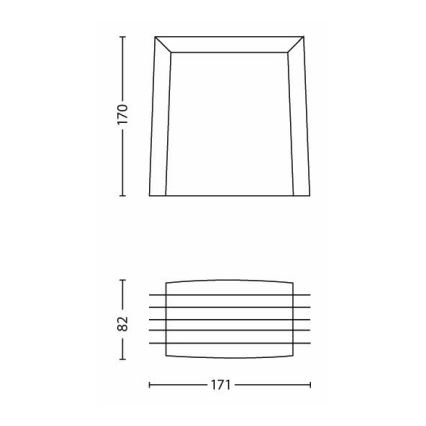 Philips - Sieninis lauko šviestuvas SHADES 1xE27/15W/230V IP44 pilkas