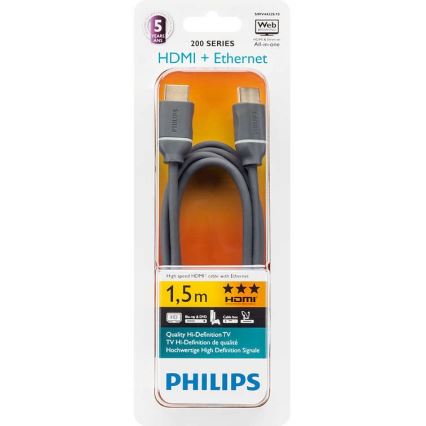 Philips SWV4432S/10 – HDMI Laidas su eternetu, HDMI 1.4 A jungtis 1,5 m pilkas