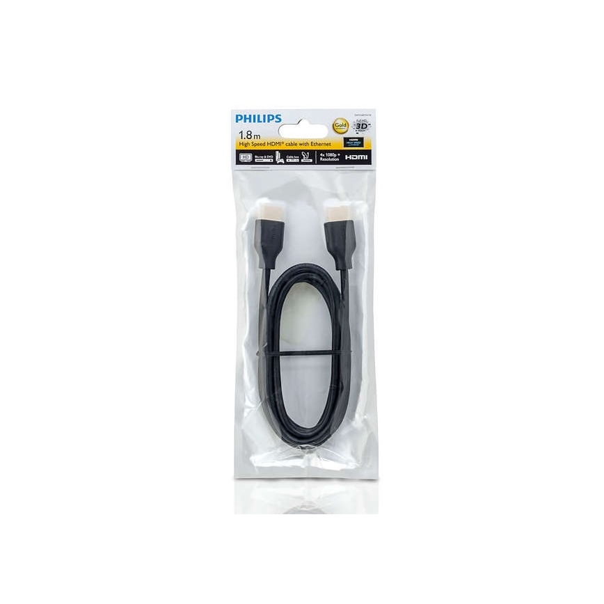 Philips SWV5401H/10 – HDMI Laidas su eternetu, HDMI 1,4 A jungtis, 1,8 m juodas