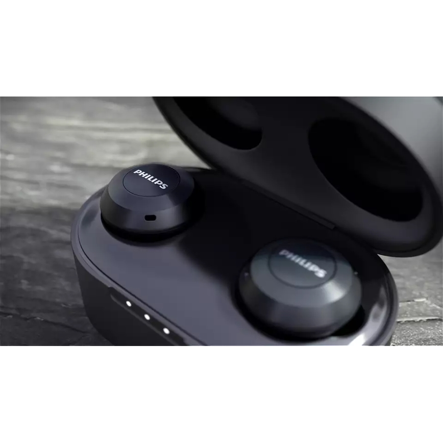 Philips TAT8505BK/00 - Belaidės ausinės IPX4 2x 55 mAh + 560 mAh juoda