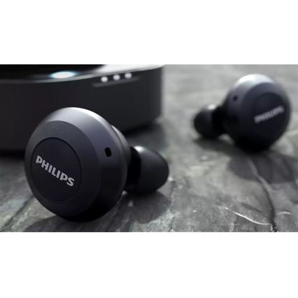 Philips TAT8505BK/00 - Belaidės ausinės IPX4 2x 55 mAh + 560 mAh juoda