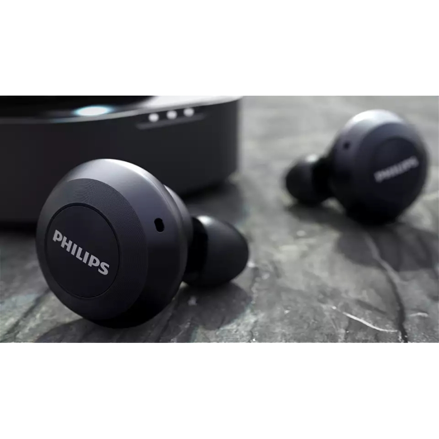 Philips TAT8505BK/00 - Belaidės ausinės IPX4 2x 55 mAh + 560 mAh juoda