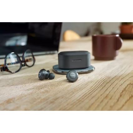 Philips TAT8505BK/00 - Belaidės ausinės IPX4 2x 55 mAh + 560 mAh juoda