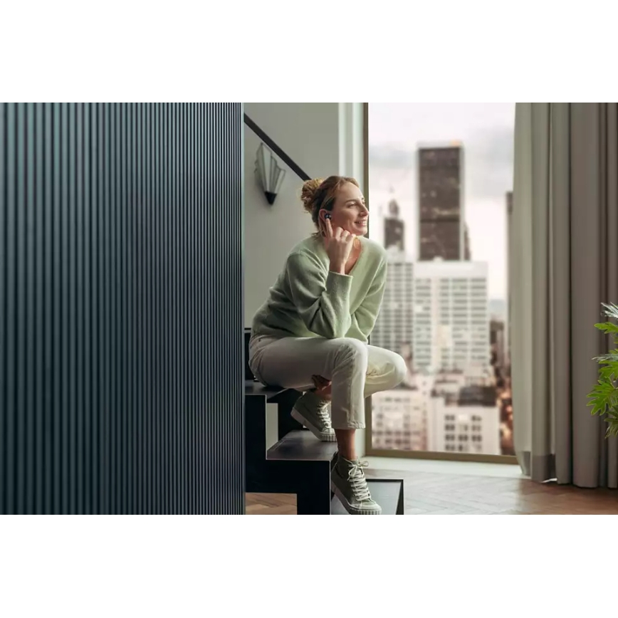 Philips TAT8505BK/00 - Belaidės ausinės IPX4 2x 55 mAh + 560 mAh juoda