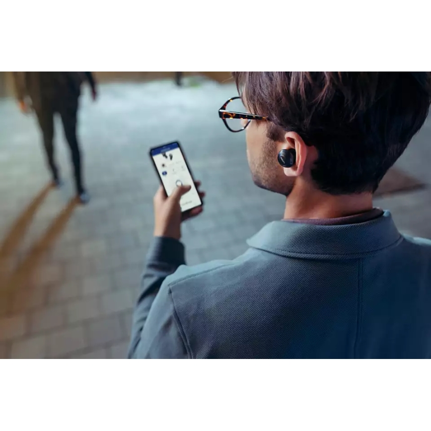 Philips TAT8505BK/00 - Belaidės ausinės IPX4 2x 55 mAh + 560 mAh juoda