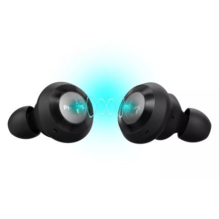Philips TAT8505BK/00 - Belaidės ausinės IPX4 2x 55 mAh + 560 mAh juoda