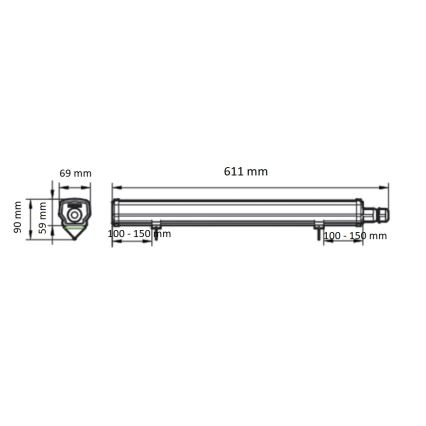 Philips - Techninis LED fluorescencinis šviestuvas LEDINAIRE LED/15W/230V 60 cm IP66