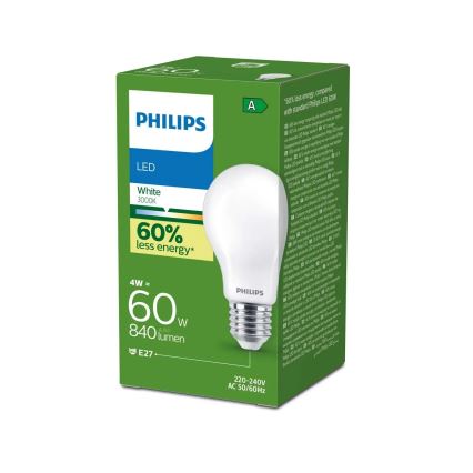 Philips ULTRAEFFICIENT A60 LED lemputė E27/4W/230V 3000K
