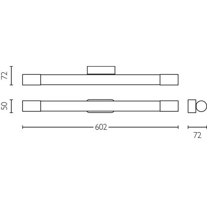 Philips - Vonios veidrodžio apšvietimas ROVER LED/10W/230V IP44 juoda