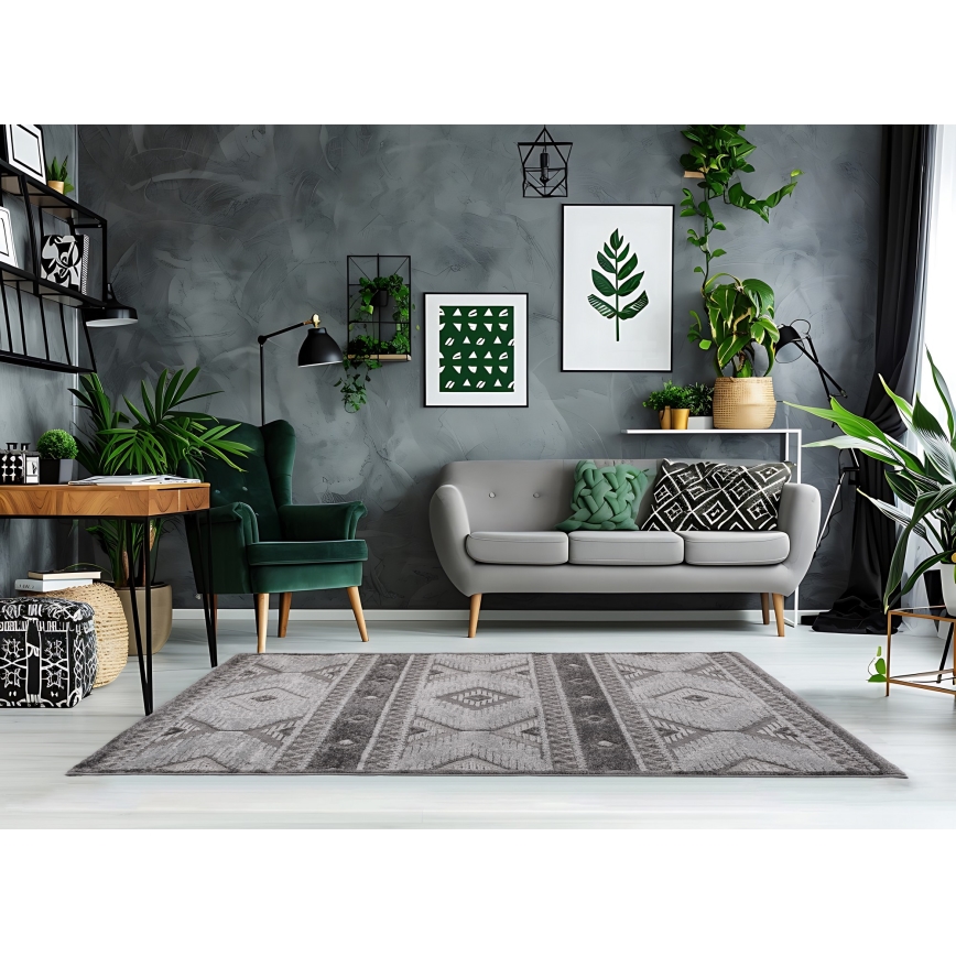 Pilkas lauko kilimas CHIARA 160x230 cm