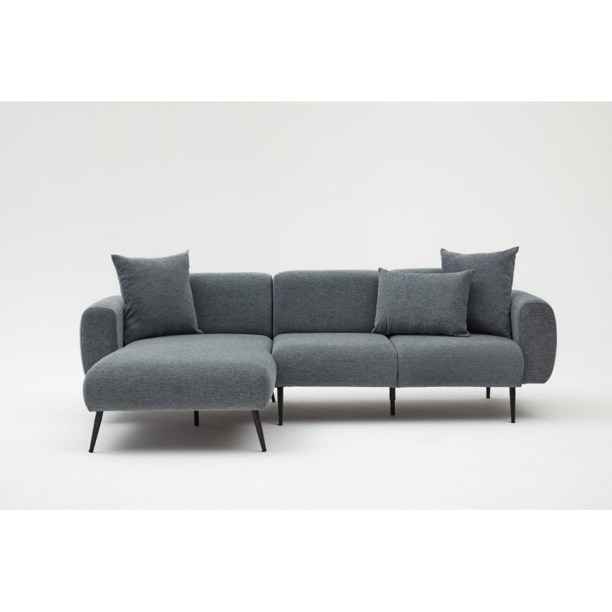 PISA L formos kampinė sofa, pilka, kairinė