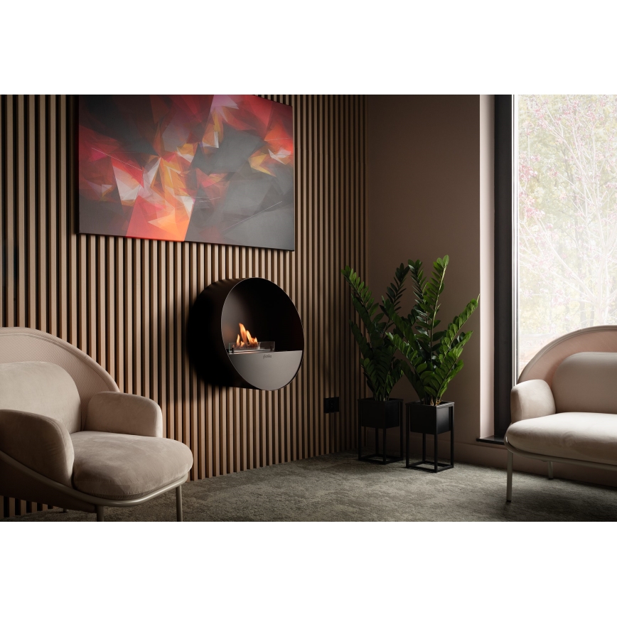 Planika - BIO židinys su nuotolinio valdymo pultu 72,6x65 cm 2,5kW/230V juodas