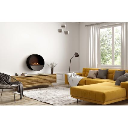 Planika - BIO židinys su nuotolinio valdymo pultu 72,6x65 cm 2,5kW/230V juodas