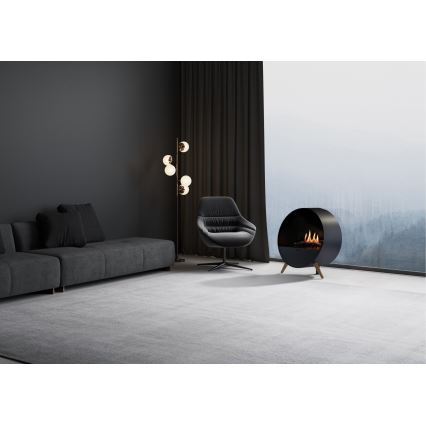 Planika - BIO židinys su nuotolinio valdymo pultu 72,6x65 cm 2,5kW/230V juodas