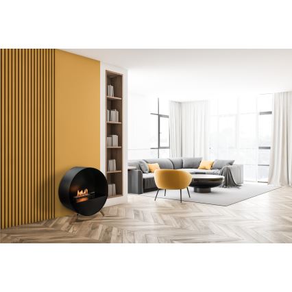 Planika - BIO židinys su nuotolinio valdymo pultu 72,6x65 cm 2,5kW/230V juodas