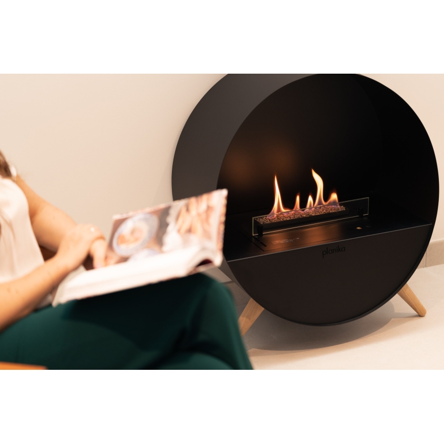Planika - BIO židinys su nuotolinio valdymo pultu 72,6x65 cm 2,5kW/230V juodas