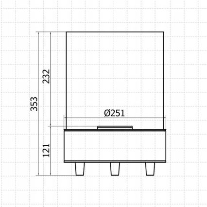 Planika - BIO židinys 36,3x25,1 cm 2,5kW juodas
