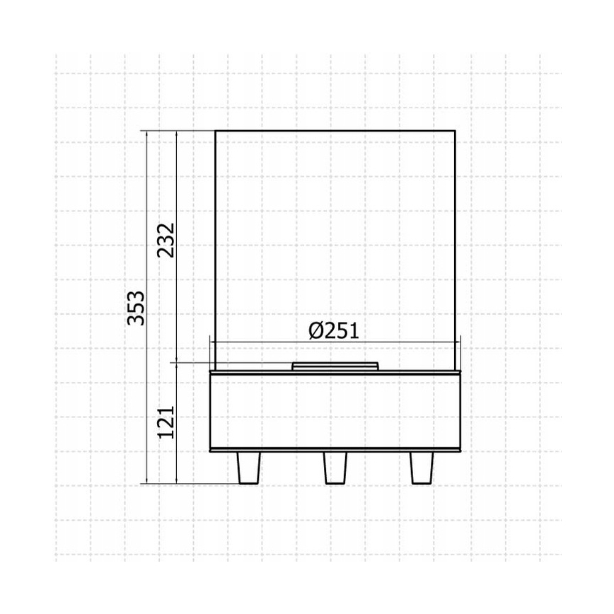 Planika - BIO židinys 36,3x25,1 cm 2,5kW juodas