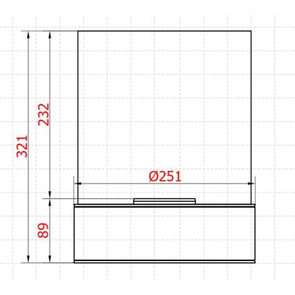 Planika - BIO židinys 32,1x25,1 cm 2,5kW juodas