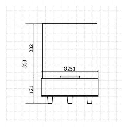 Planika - BIO židinys 36,3x25,1 cm 2,5kW smėlio spalva