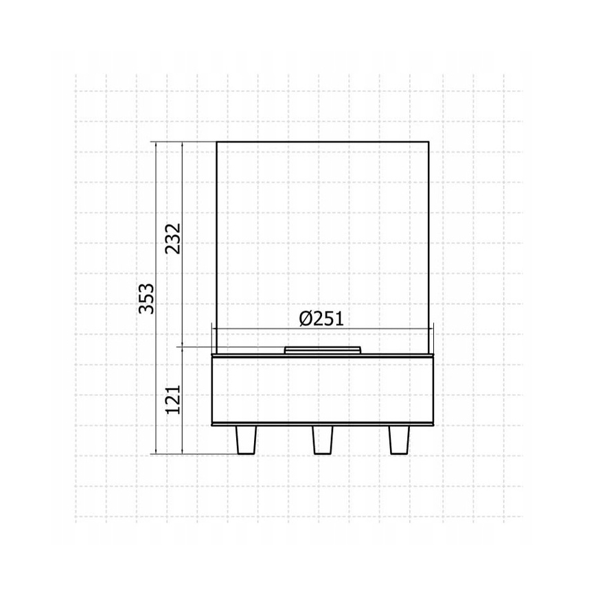 Planika - BIO židinys 36,3x25,1 cm 2,5kW smėlio spalvos