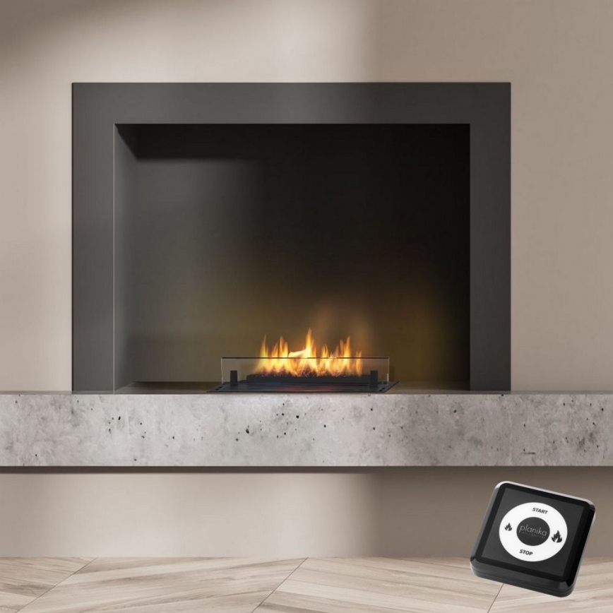 Planika - Įmontuojamas BIO židinys su nuotolinio valdymo pultu 19,1x38 cm 2,5kW/230V juodas