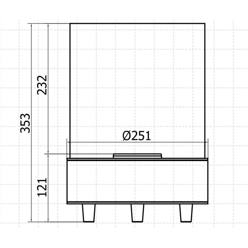 Planika - BIO židinys 35,3x25,1 cm 2,5kW juodas
